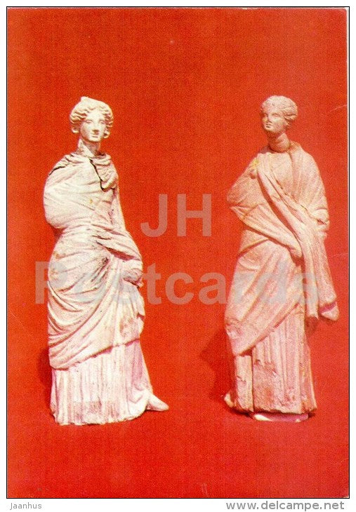 female figurines - National Preserve of Tauric Chersonesos - Sevastopol - 1975 - Ukraine USSR - unused - JH Postcards