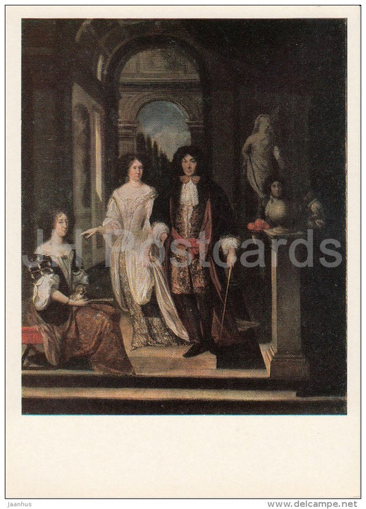 painting by Eglon van der Neer - Portrait of the princely family - Dutch art - 1982 - Russia USSR - unused - JH Postcards
