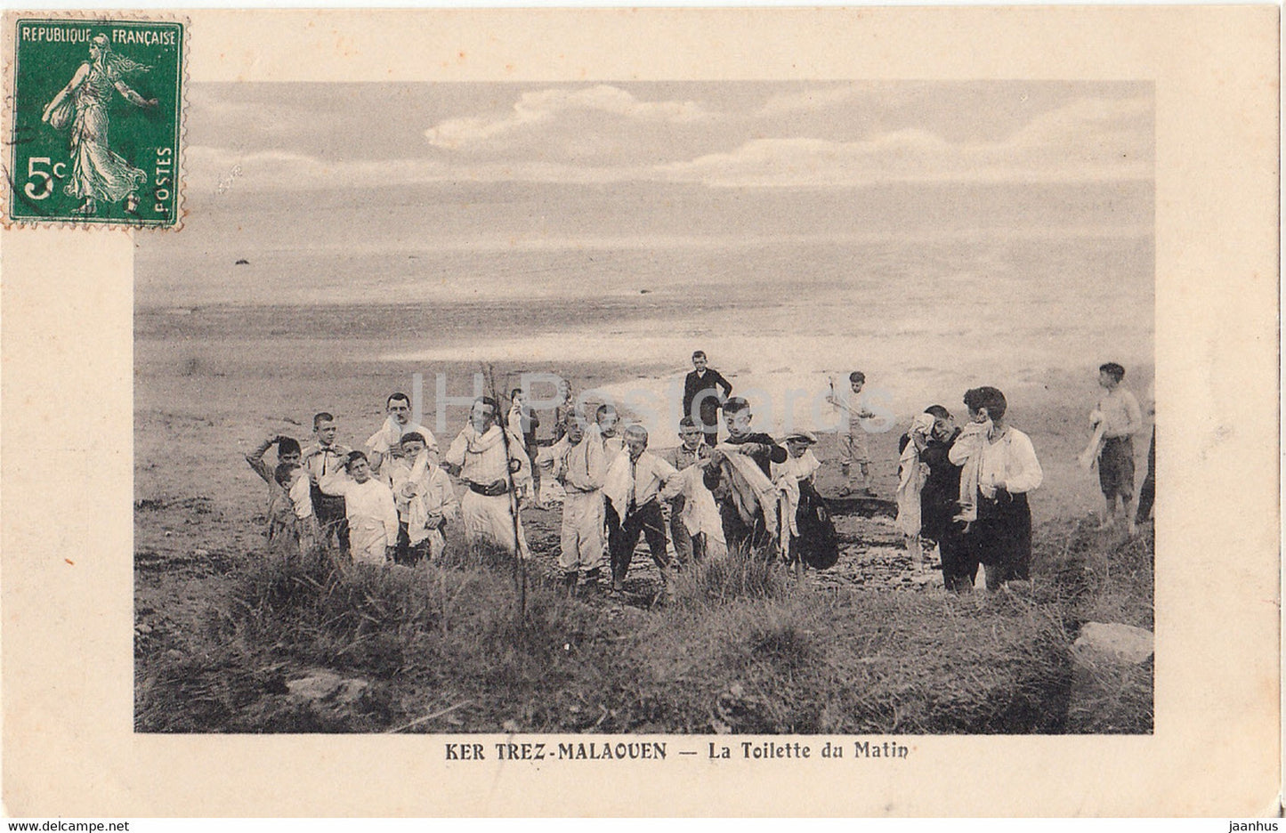 Ker Trez Malaouen - La Toilette du Matin - old postcard - France - used - JH Postcards