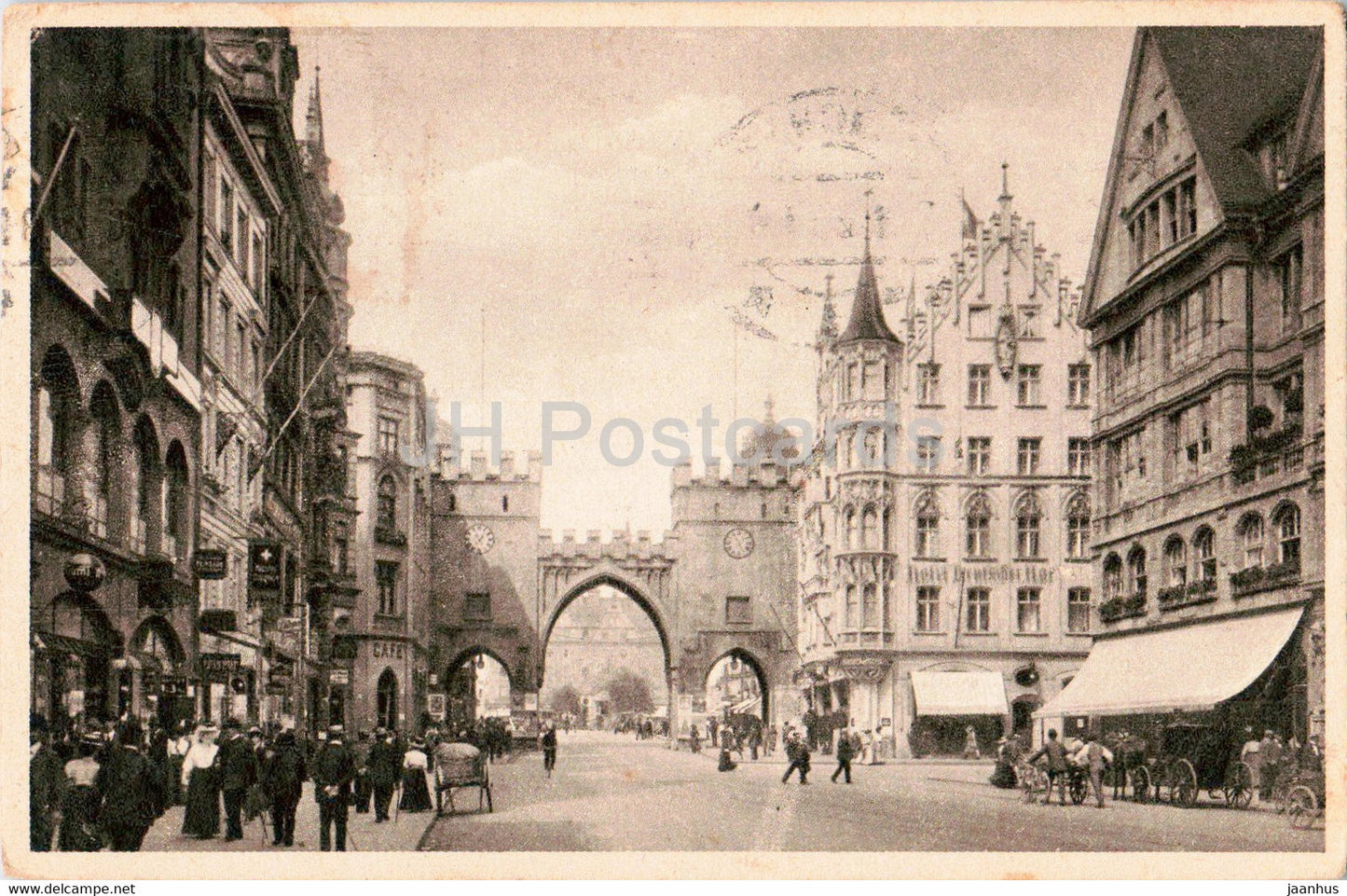 Munchen - Munich - Neuhauserstrasse mit Karlstor - old postcard - 1925 - Germany - used - JH Postcards