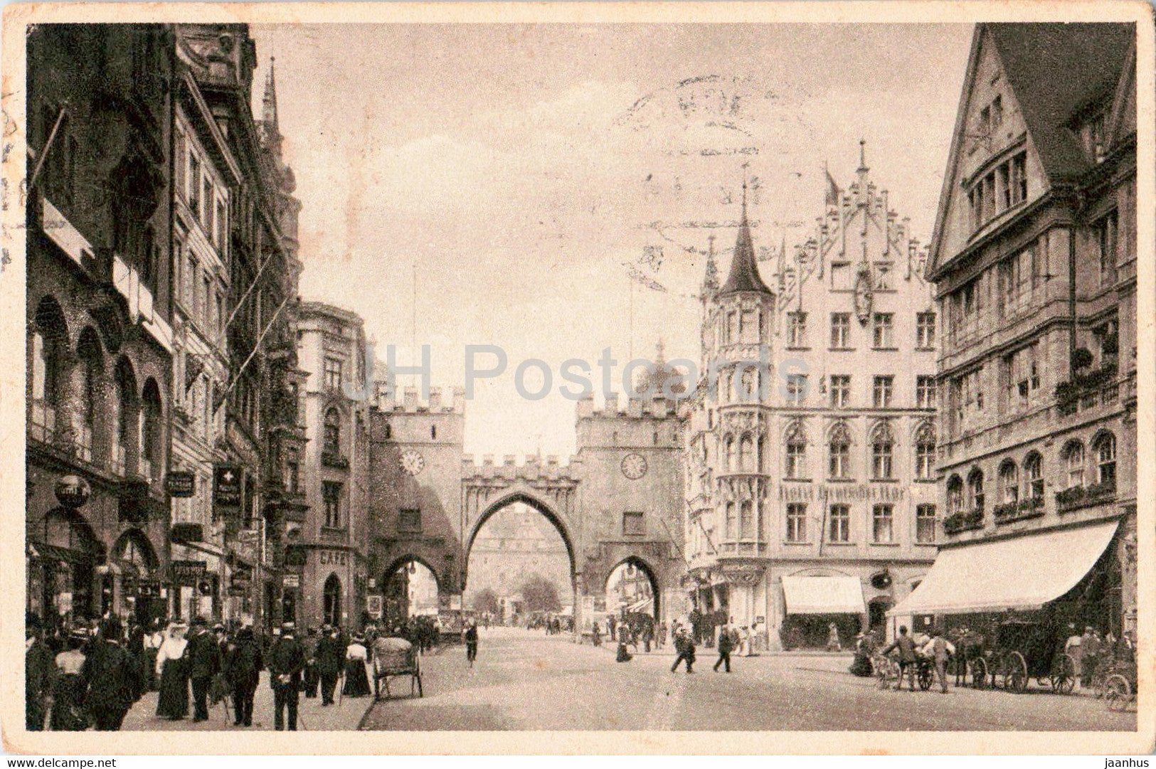 Munchen - Munich - Neuhauserstrasse mit Karlstor - old postcard - 1925 - Germany - used - JH Postcards