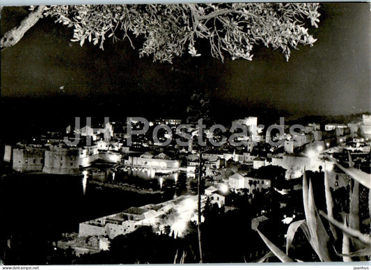 Dubrovnik - Night View - 1961 - Yugoslavia - Croatia - used - JH Postcards