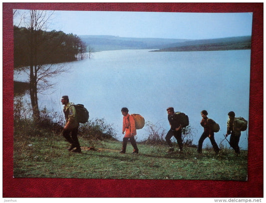 Tourist Paths - hikers - 1975 - Moldova USSR - unused - JH Postcards