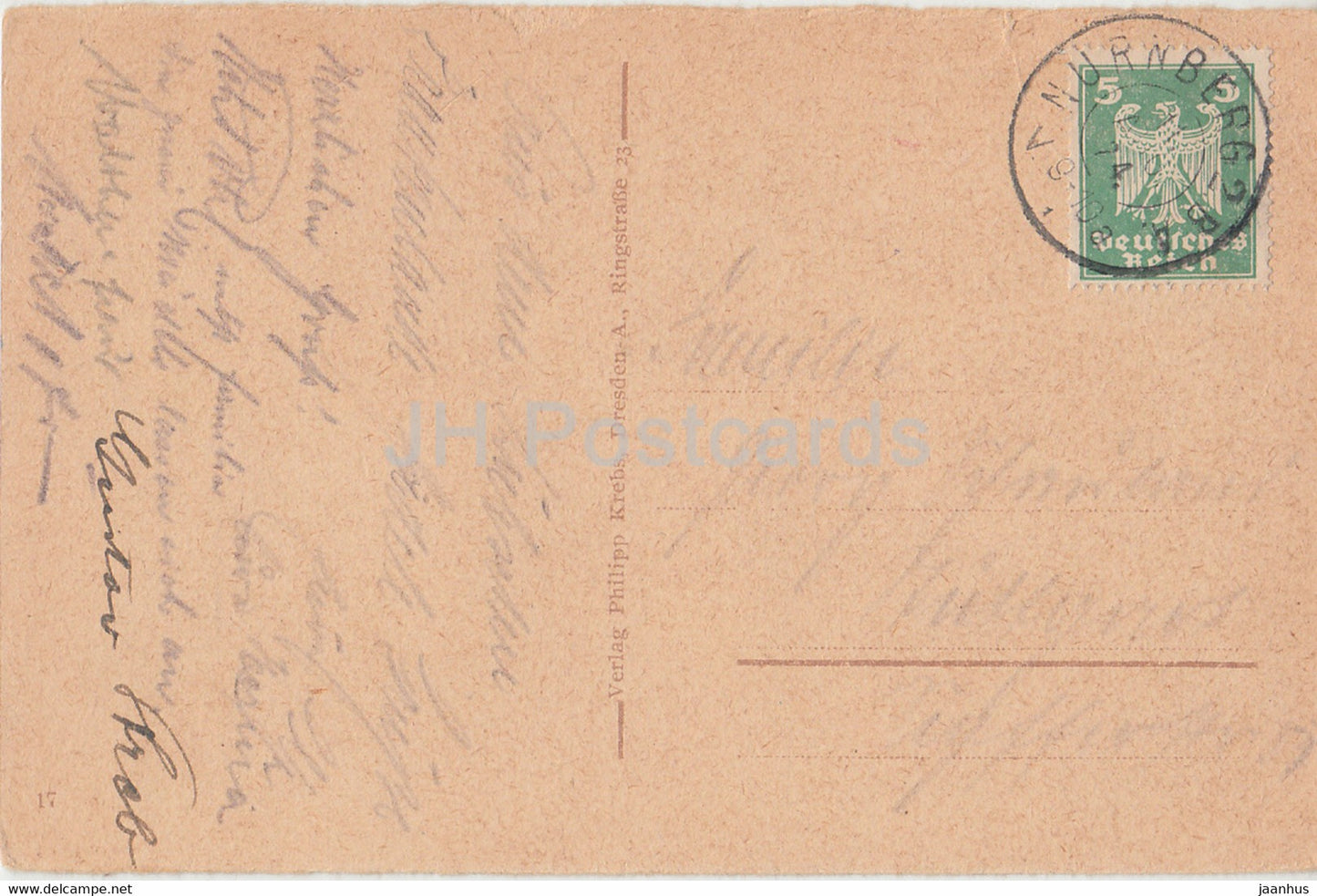 Nürnberg - Party beim Henkersteg mit Henkerstegturm - alte Postkarte - 1924 - Deutschland - gebraucht