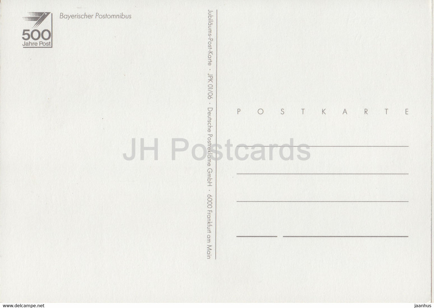Bayerischer Postomnibus - Postal Car - horse - illustration - Germany - unused