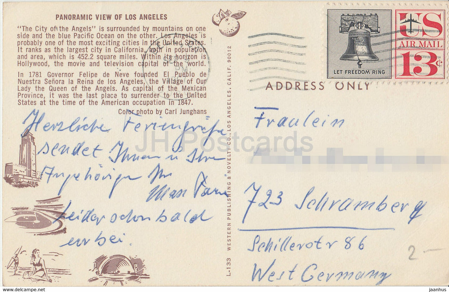 Greetings from Los Angeles - California - 1967 - USA - used