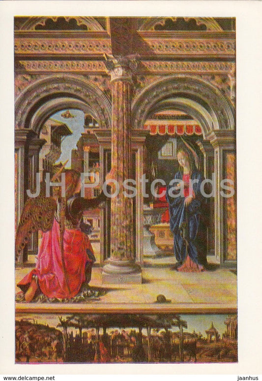painting by Francesco del Cossa - Annunciation - italian art - 1985 - Russia USSR - unused - JH Postcards