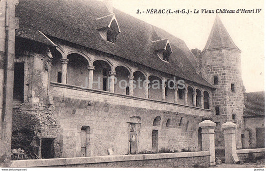 Nerac - Le Vieux Chateau d'Henri IV - castle - 2 - old postcard - France - unused - JH Postcards