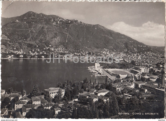 Como e Brunate - stadium - old postcard - Italy - used - JH Postcards