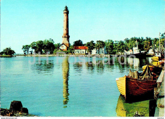 Swinoujscie - Latarnia morska - boat - lighthouse - Poland - unused - JH Postcards