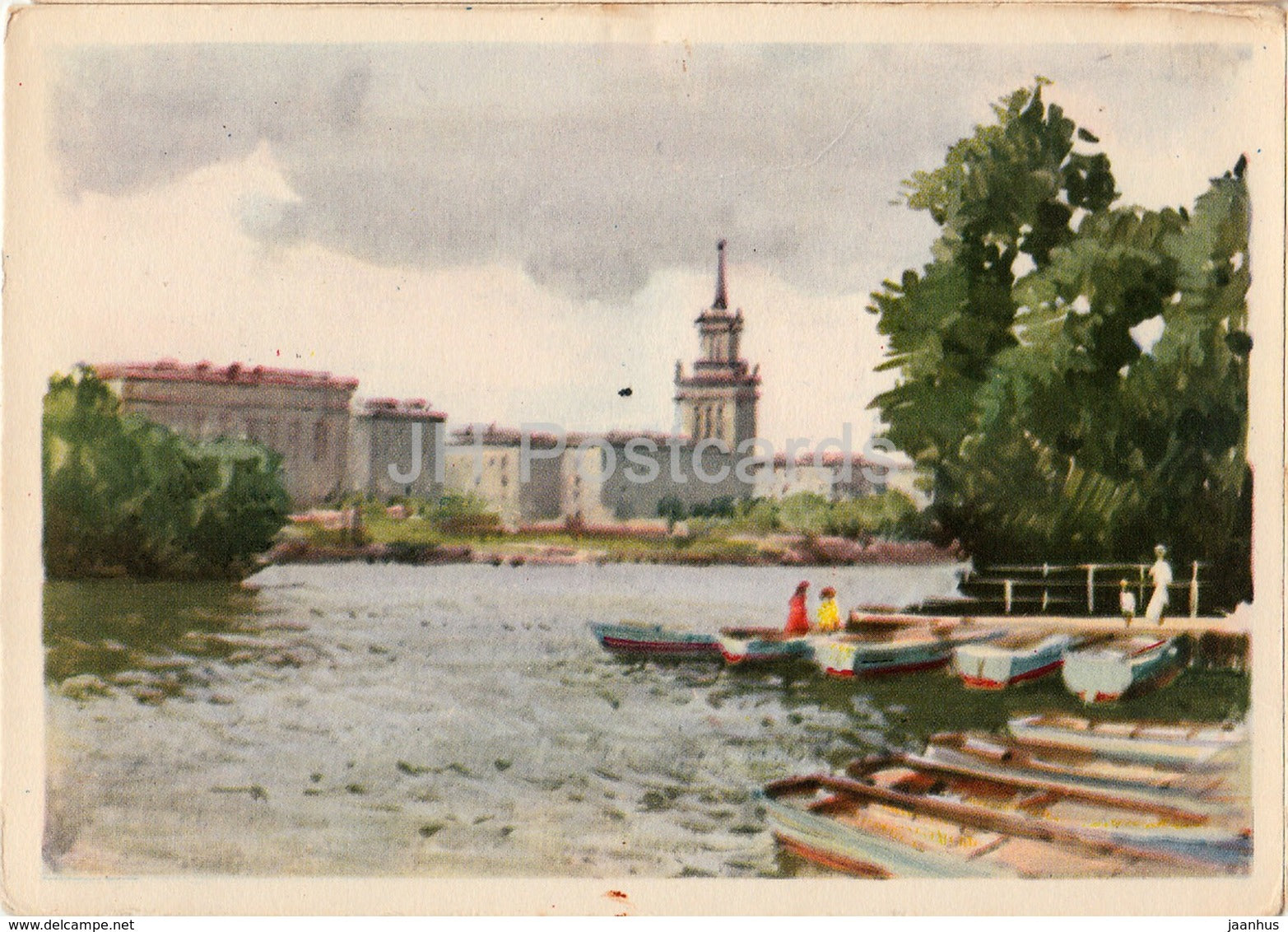 Leningrad - St. Petersburg - In Moskovski Victory Park - illustration by K. Dzhakov - 1961 - Russia USSR - unused - JH Postcards