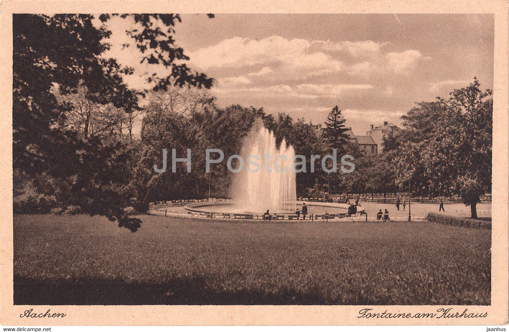 Aachen - Fontaine am Kurhaus - old postcard - Germany - unused - JH Postcards