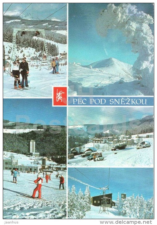 Pec pod Snezkou - eastern Giant Mountain resort - ski - Czechoslovakia - Czech - used 1984 - JH Postcards