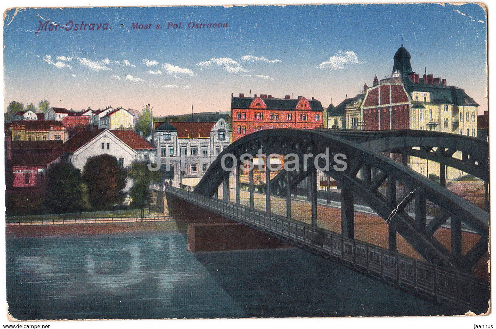 Mor Ostrova - Most s Pol Ostrovou - bridge - old postcard - 1919 - Czech Republic - used - JH Postcards