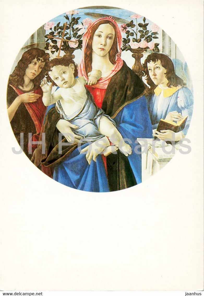 painting by Pieter Sandro Botticelli - Madonna und Kind - Madonna and Child - Italian art - Germany - unused - JH Postcards