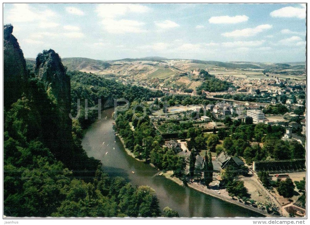 Blick von der Gans auf Bad Münster am Stein mit dem Rheingrafenstein und Ebernburg - Mü 525 - Germany - nicht gelaufen - JH Postcards