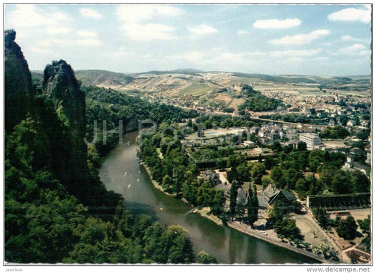 Blick von der Gans auf Bad Münster am Stein mit dem Rheingrafenstein und Ebernburg - Mü 525 - Germany - nicht gelaufen - JH Postcards