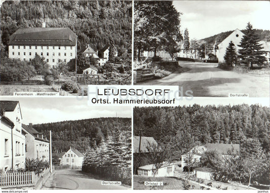 Leubsdorf - Ortst Hammerleubsdorf - Ferienheim Waldfrieden - Dorfstrasse - Ortsteil 2 - 1986 - Germany DDR - used - JH Postcards