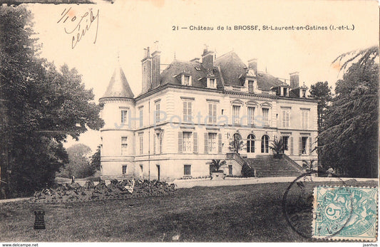Chateau de la Brosse - St Lauren en Gatines - castle - 21 - old postcard - France - used - JH Postcards