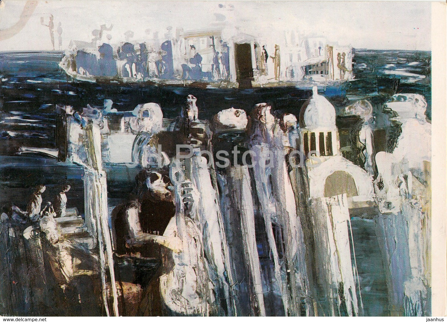 painting by Predrag Peda Milosavljevic - Dubrovnik Summer Festival , 1965 - Serbian art - Yugoslavia Serbia - unused - JH Postcards