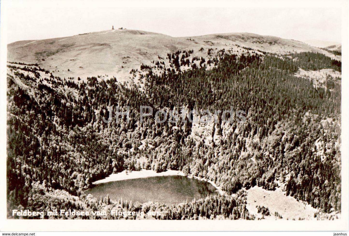 Feldberg mit Feldsee vom Flugzeug aus - old postcard - 1953 - Germany - used - JH Postcards