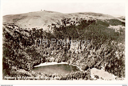 Feldberg mit Feldsee vom Flugzeug aus - old postcard - 1953 - Germany - used - JH Postcards