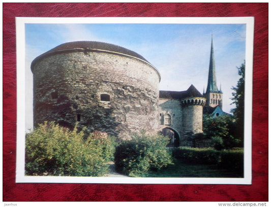 Great Sea gates and Paks Margareeta tower - Old Town - Tallinn - 1980 - Estonia - USSR - unused - JH Postcards
