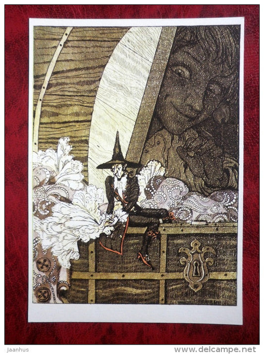 The Wonderful Adventures of Nils by S. Lagerlöf - Illustration by Diodorov - Nils and Dwarf - 1981 - unused - JH Postcards