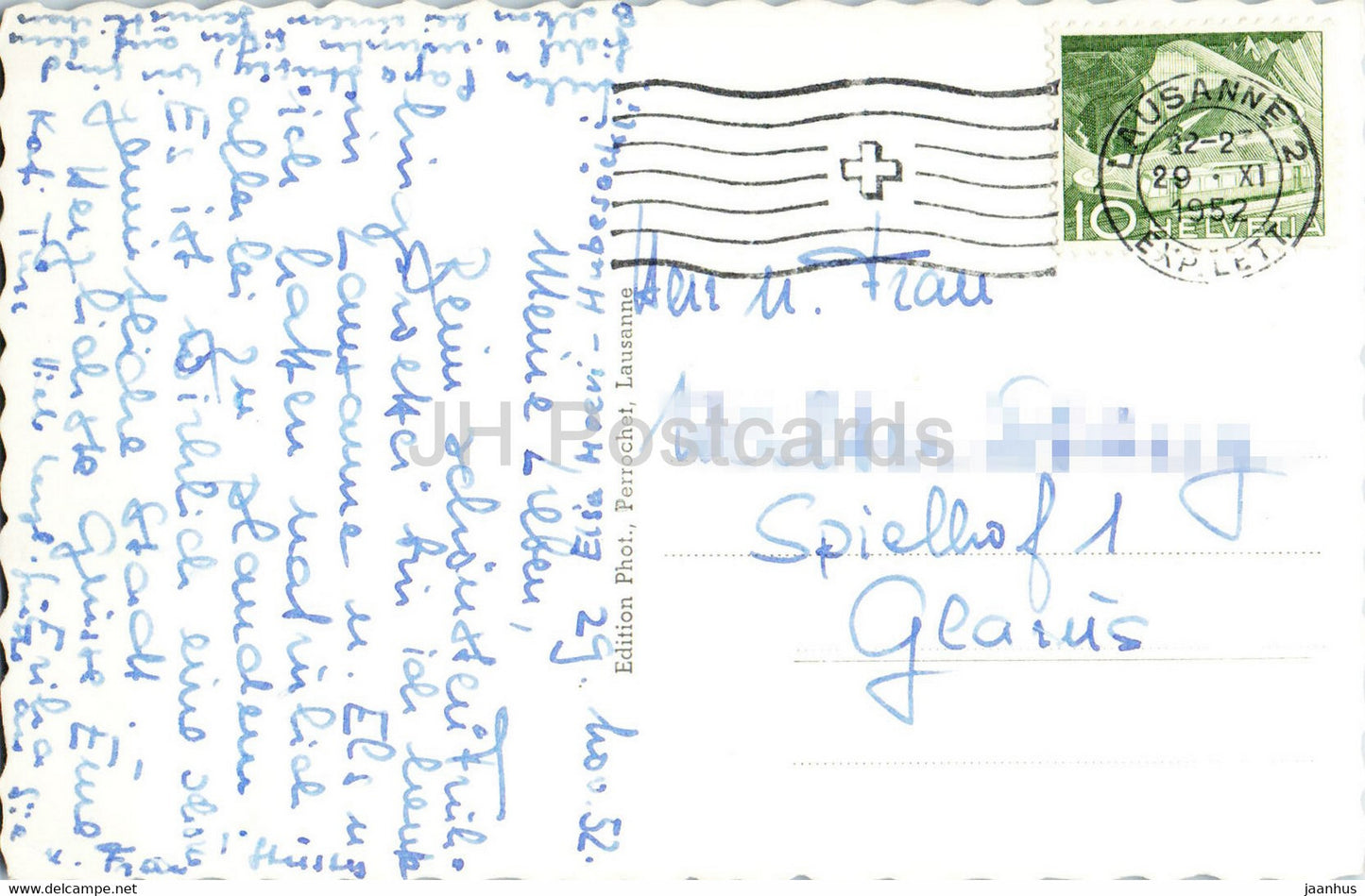 Lausanne et LEs Alpes - 7906 - old postcard - 1941 - Switzerland - used