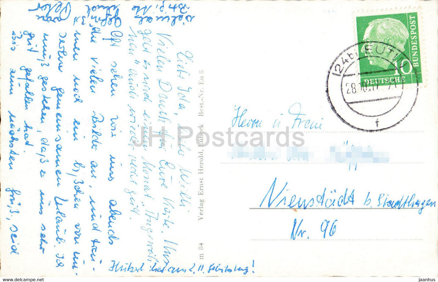Gruss aus Eutin - Schloss - Markt - Rosengarten - old postcard - 1957 - Germany - used