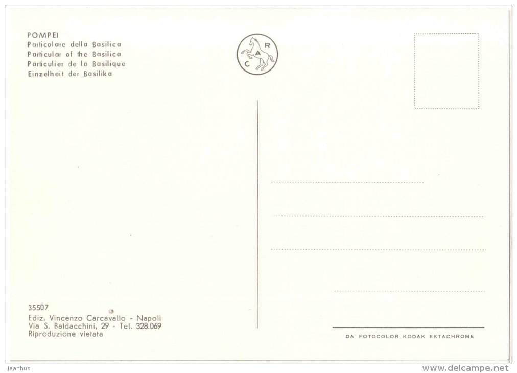 Particolare della Basilca - Particular of the Basilica - ruins - Pompei - Campania - 35507 - Italia - Italy - unused - JH Postcards