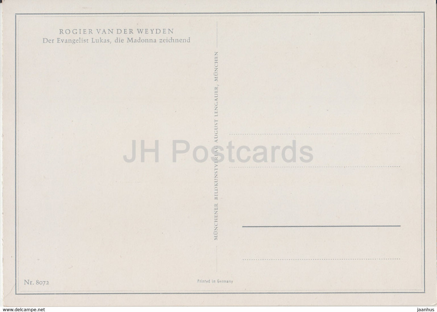 painting by Rogier van der Weyden - Der Evangelist Lukas die Madonna zeichnend - art - Germany - unused