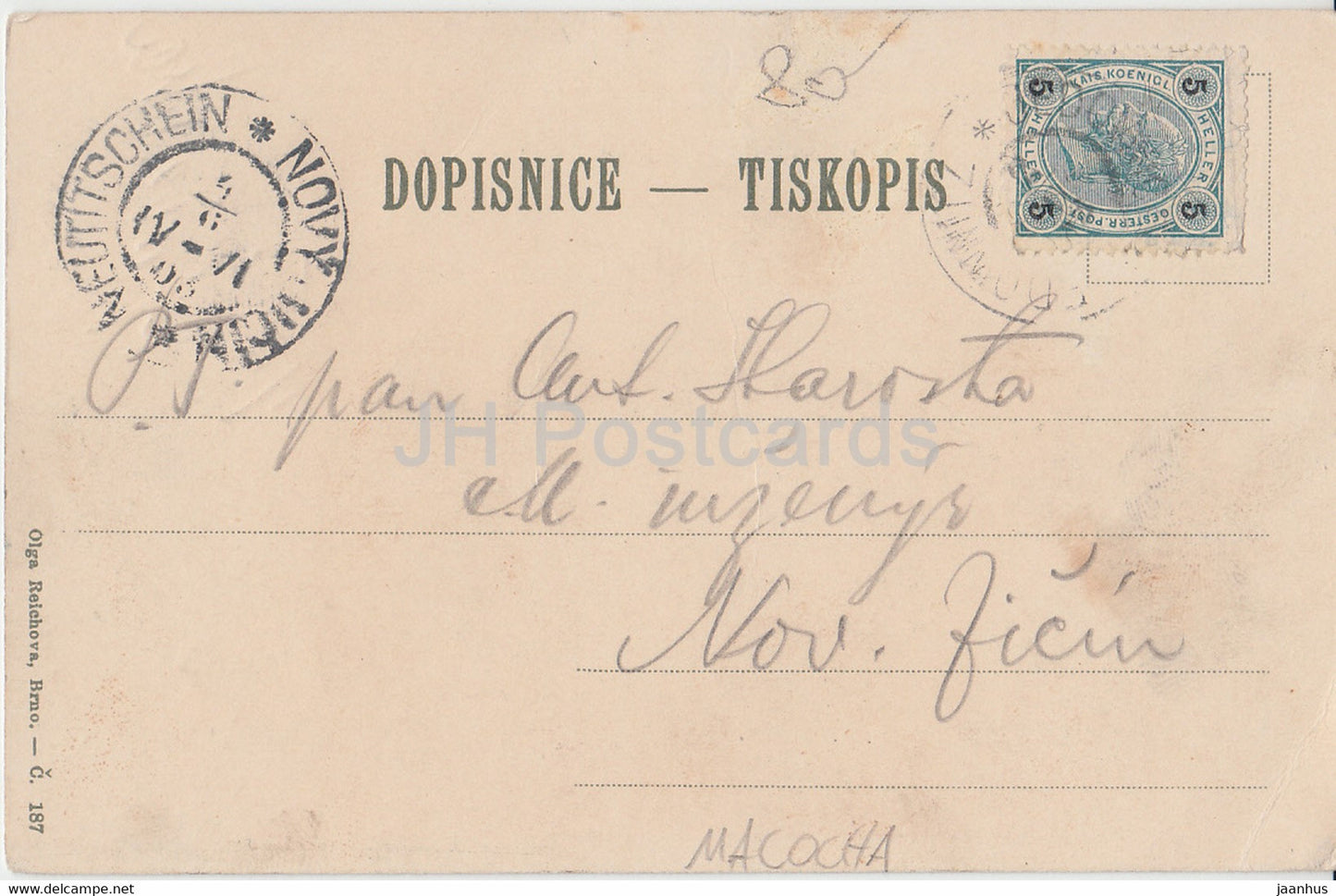 Mor Svycarsko - Macocha - alte Postkarte - 1903 - Tschechische Republik - gebraucht