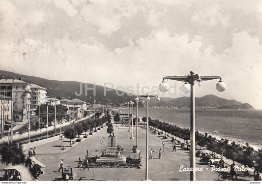 Lavagna - Piazza Milano - Milano Square - old postcard - 1959 - Italy - used - JH Postcards