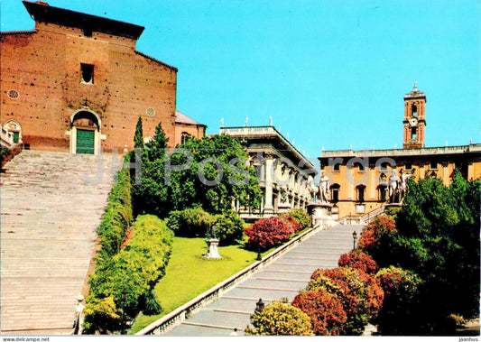 Roma - Rome - Campidoglio e Chiesa di S Maria in Aracoeli - The Capitol and Church - 192 - Italy - used - JH Postcards