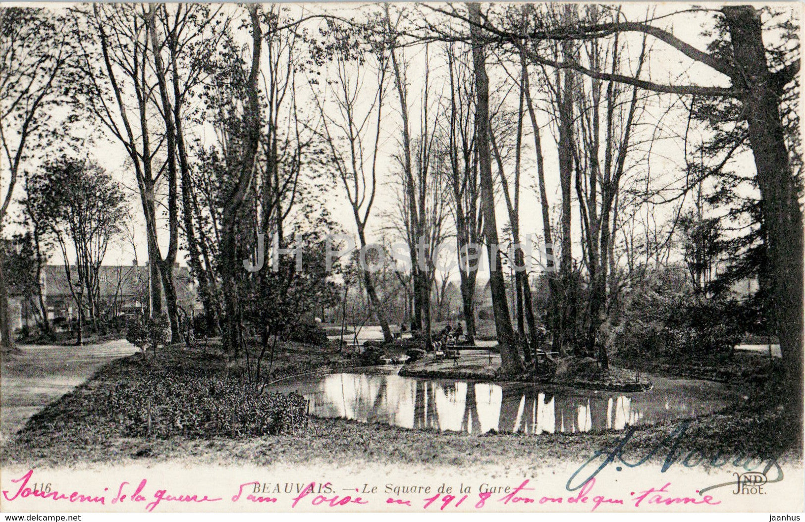 Beauvais - Le Square de la Gare - 116 - old postcard - France - used - JH Postcards