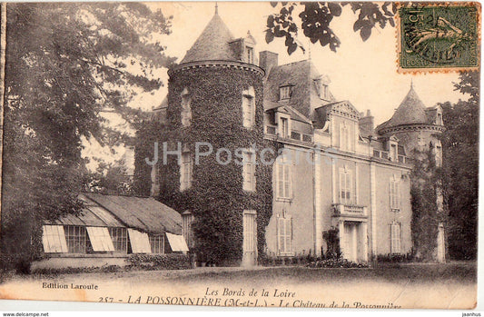 Le Bords de La Loire - La Possonniere - Le Chateau - castle - 257 - 1917 - old postcard - France - used - JH Postcards