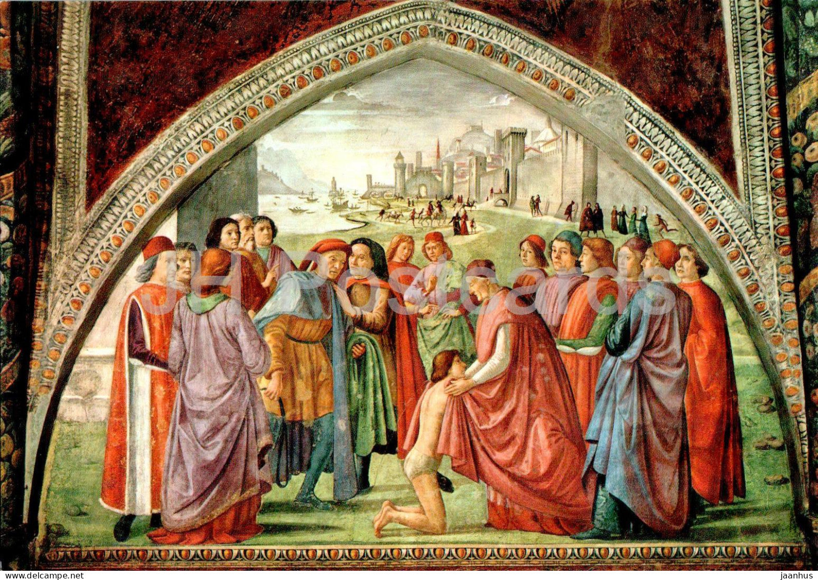 Firenze - Florence - Chiesa di S Trinita - Cappella Sassetti D Ghirlandaio - church - painting - 775 - Italy - used - JH Postcards