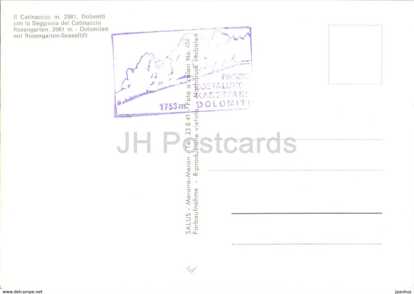 Il Catinaccio - Dolomiti con la Seggiovia del Catinaccio - Italy - unused