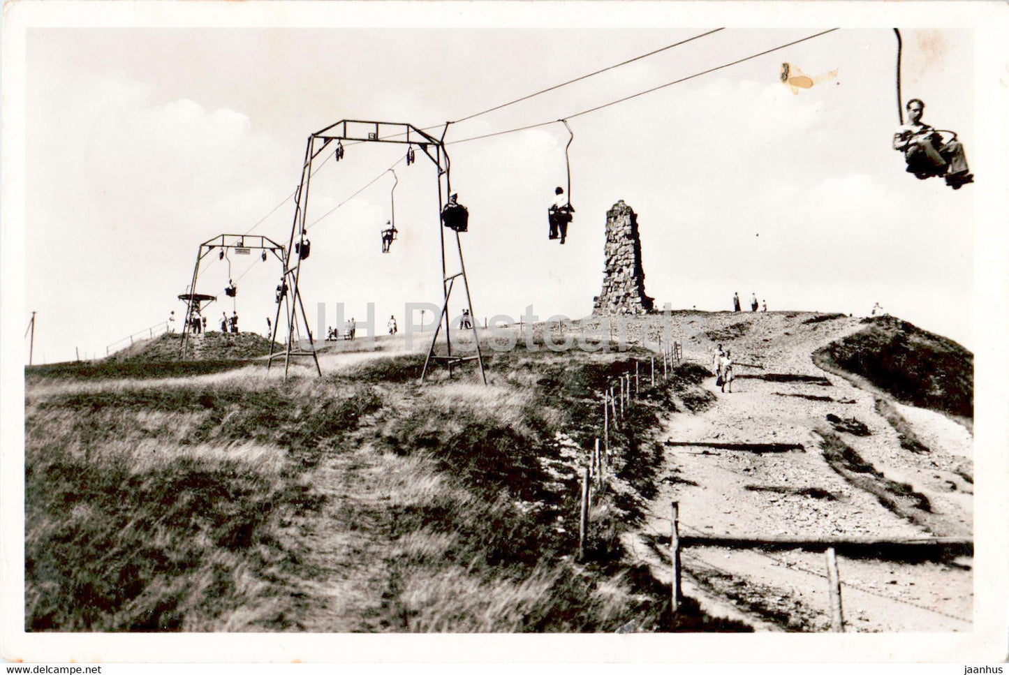 Feldberg im sudl Hochschwarzwald  - Sessellift und Bismarckturm - skilift - old postcard - 1957 - Germany - used - JH Postcards
