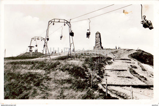 Feldberg im sudl Hochschwarzwald  - Sessellift und Bismarckturm - skilift - old postcard - 1957 - Germany - used - JH Postcards