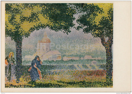 painting  by Henri-Edmond Cross - View of the Church of Santa-Maria - French art - 1969 - Russia USSR - unused - JH Postcards
