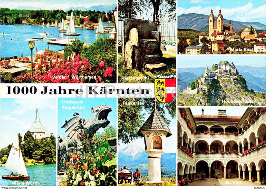 1000 Jahre Karnten - Velden Worthersee - Herzogstuhl - Maria Saal - Maria Worth - sailing boat - Austria - unused - JH Postcards