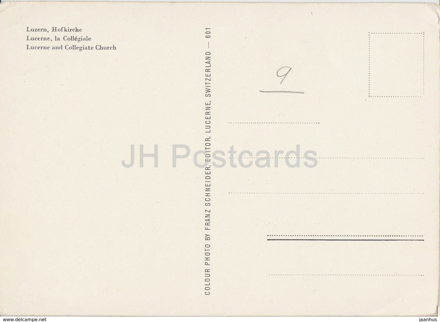 Luzern - Lucerne - Hofkirche - Collegiate Church - Switzerland - unused