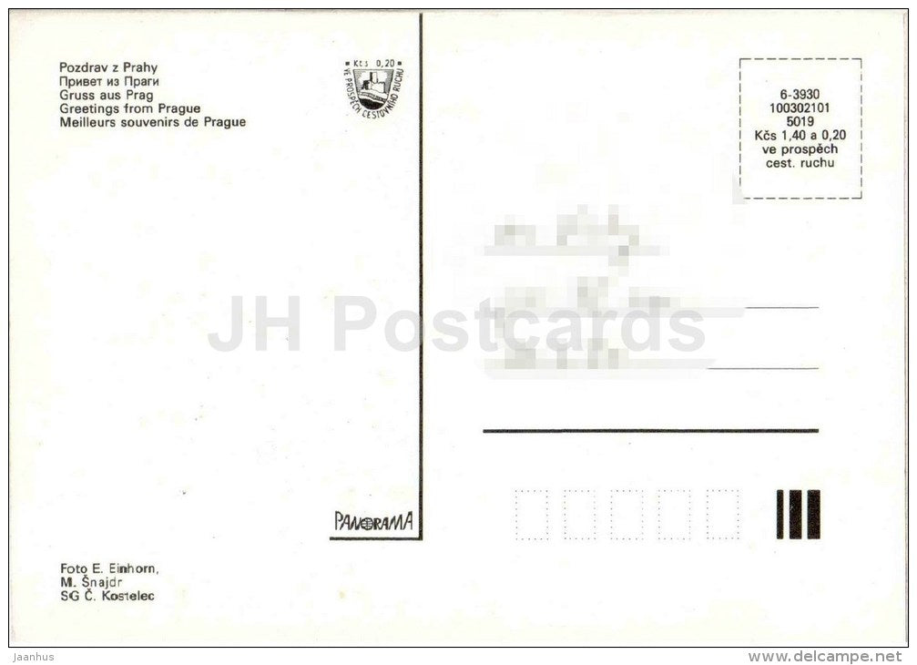 Greetings from Prague - Praha Prague - Old Town - architecture - Czechoslovakia - Czech - used - JH Postcards