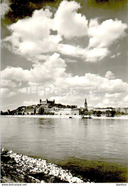 Bratislava - pohled na hrad - View of the Castle from across the Danube river - Slovakia - Czechoslovakia - unused - JH Postcards