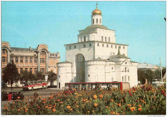 Golden Gate - bus Ikarus - Vadimir - postal stationery - 1983 - Russia USSR - unused - JH Postcards