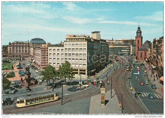 Frankfurt am Main - Rossmarkt und Hauptwache - Strassenbahn - tram - 925/4 - Germany - gelaufen - JH Postcards