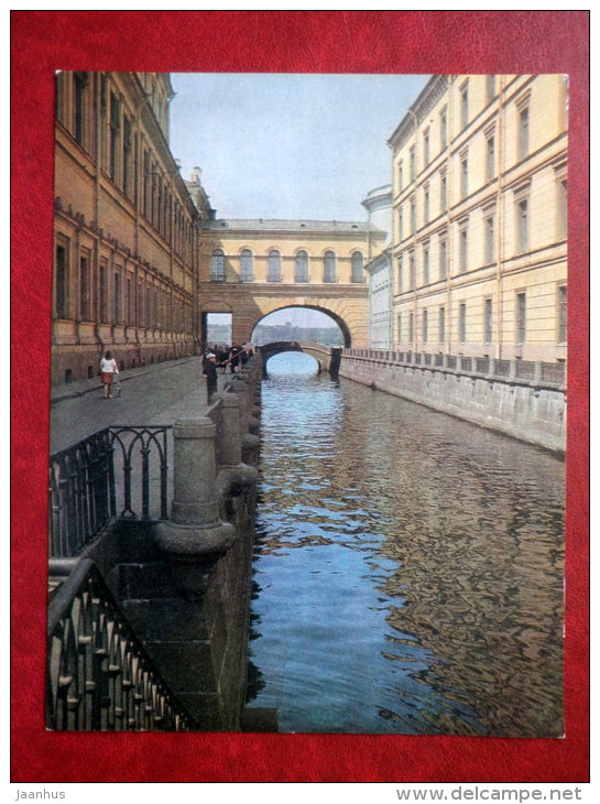 The Winter Canal - Leningrad - St. Petersburg - large format card - 1980 - Russia USSR - unused - JH Postcards