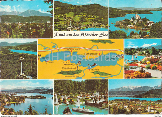 Rund um den Worther See - Portschach - Krumpendorf - Maria Worth - Reifnitz - multiview - 1983 - Austria - used - JH Postcards